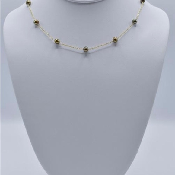 Stunning cultured pearls on a 14k gold chain - Picture 1 of 4